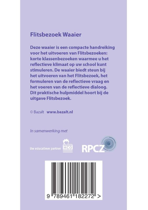 Achterkant van Flitsbezoek waaier