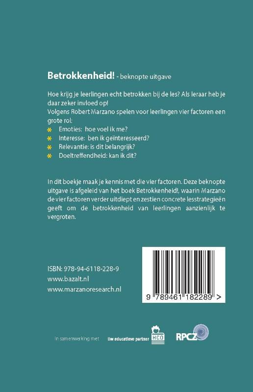 Achterkant van Betrokkenheid! - beknopte uitgave