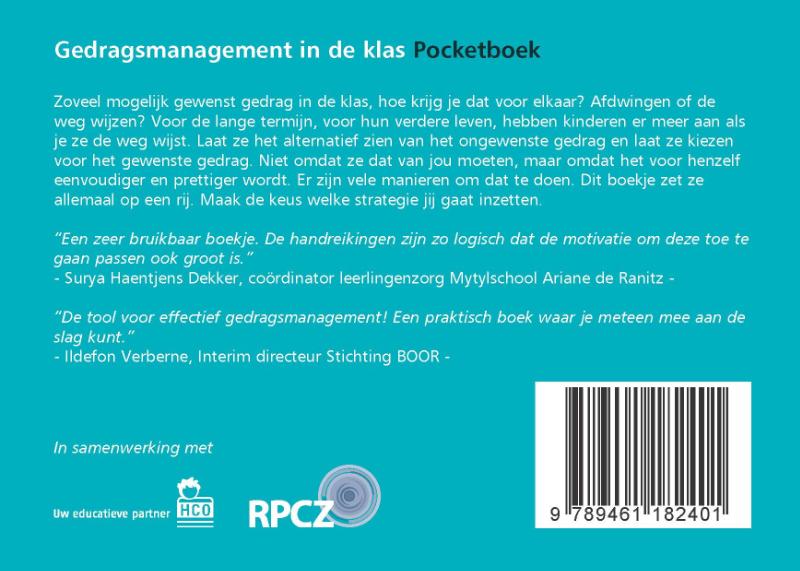 Achterkant van Gedragsmanagement in de klas