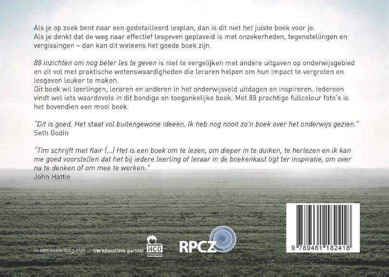 Achterkant van 88 inzichten om nog beter les te geven