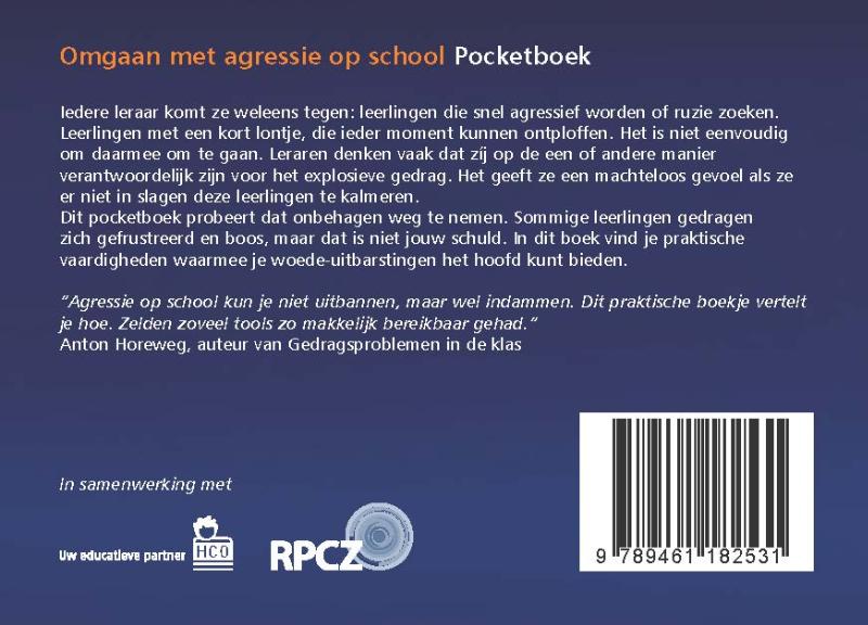 Achterkant van Omgaan met agressie op school