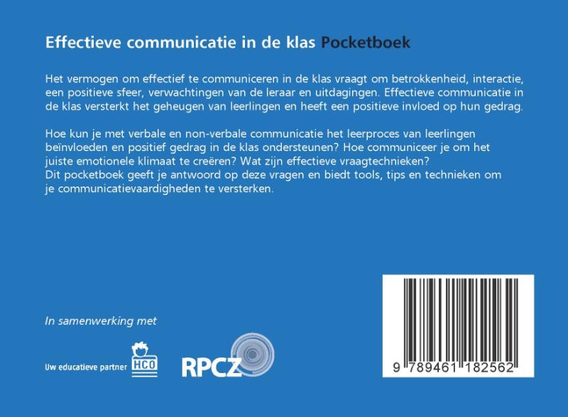 Achterkant van Effectieve communicatie in de klas pocketboek