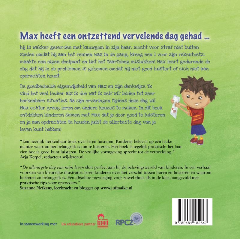 Achterkant van De allerergste dag van mijn leven