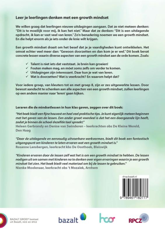 Achterkant van Growth-mindsetlessen voor de basisschool
