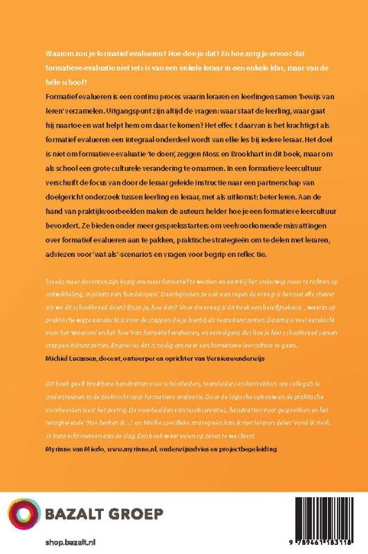 Achterkant van Formatief evalueren schoolbreed implementeren
