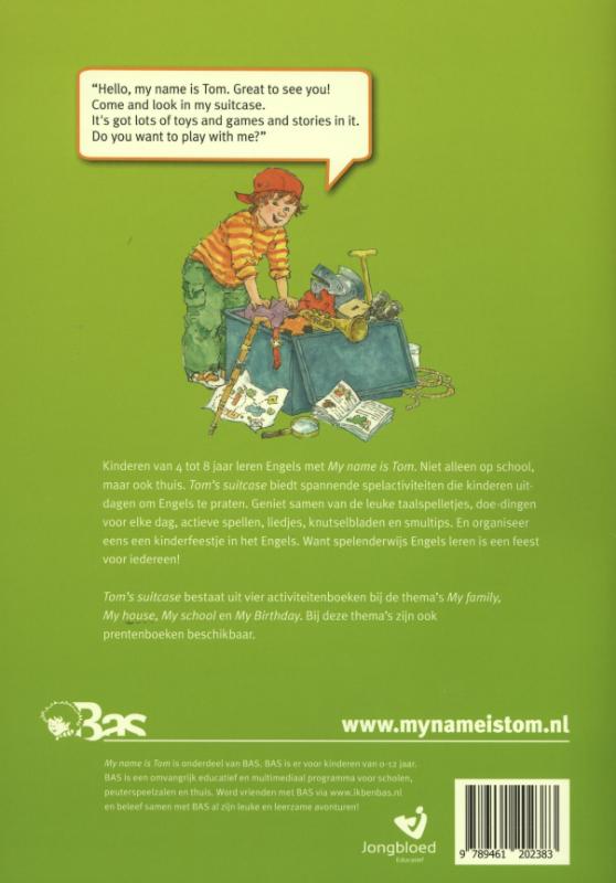Achterkant van Tom's suitcase