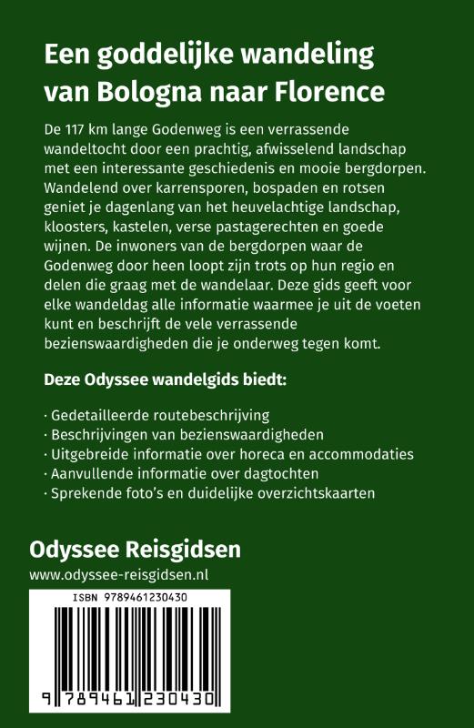 Achterkant van Wandelen over de Godenweg