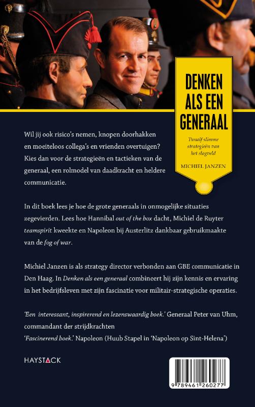 Achterkant van Denken als een generaal