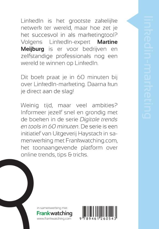 Achterkant van LinkedInmarketing in 60 minuten