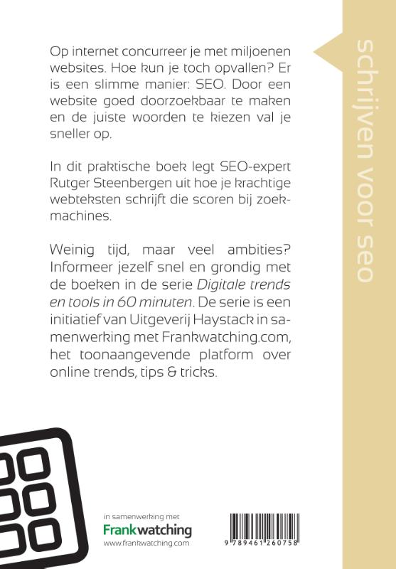 Achterkant van Schrijven voor SEO in 60 minuten