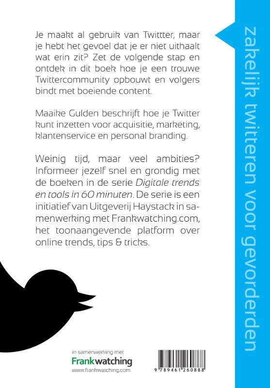 Achterkant van Zakelijk twitteren voor gevorderden in 60 minuten
