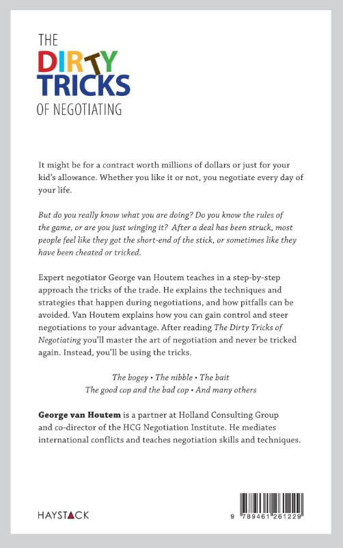 Achterkant van The dirty tricks of negotiating