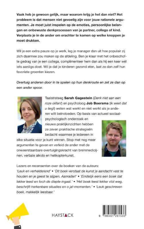 Achterkant van Harder praten helpt niet