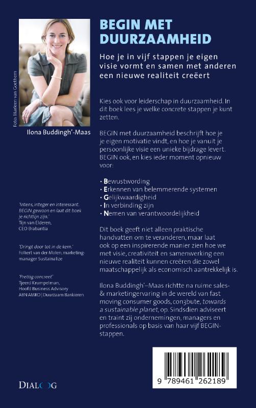 Achterkant van Begin met duurzaamheid