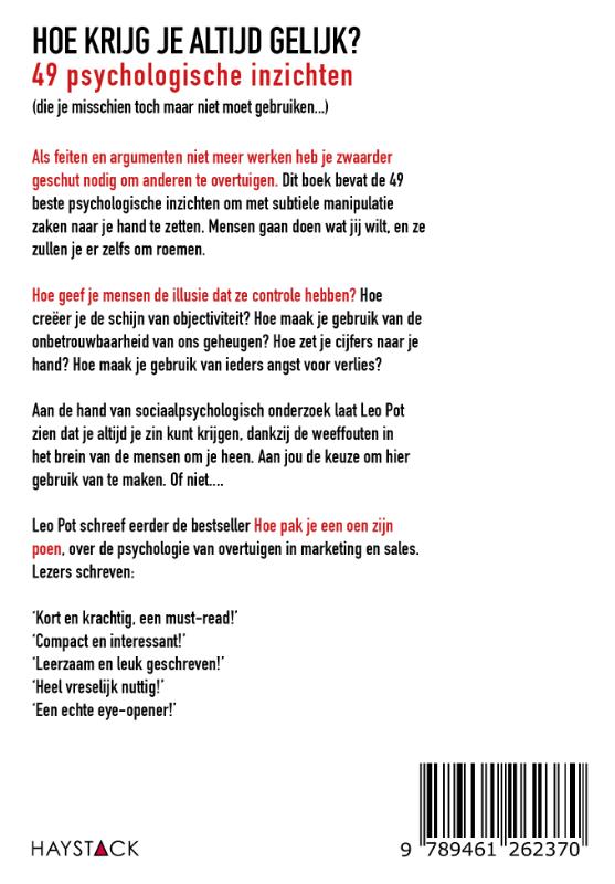 Achterkant van Hoe krijg je altijd gelijk?
