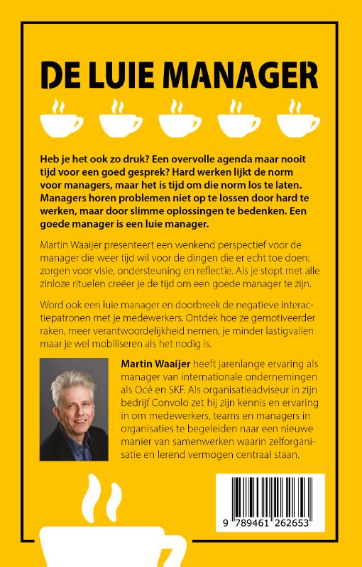 Achterkant van De luie manager
