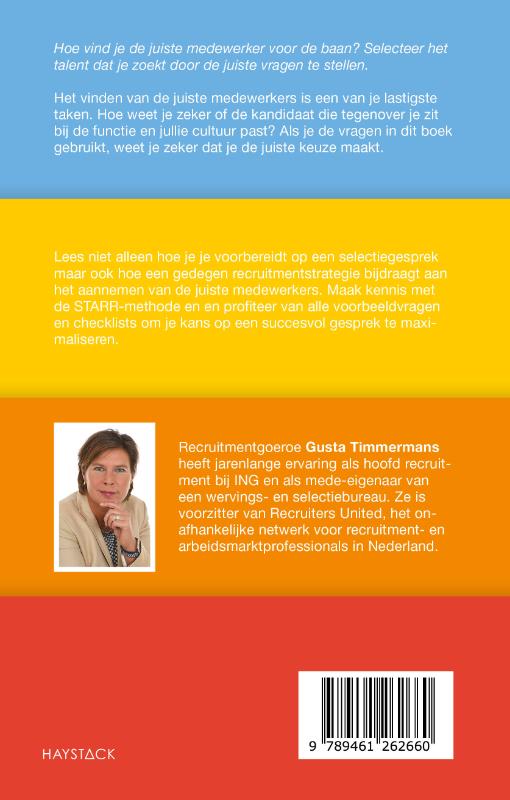 Achterkant van 199 vragen voor een succesvol selectiegesprek