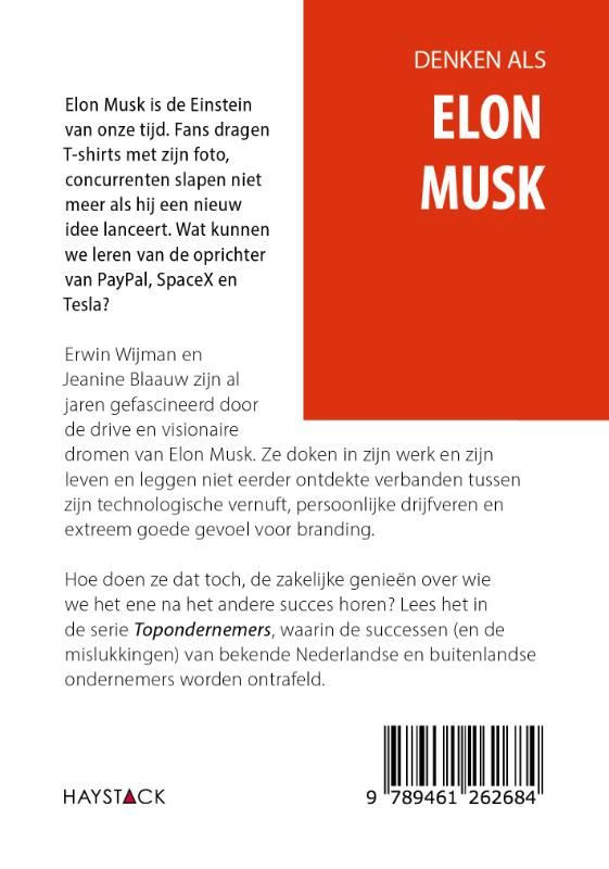 Achterkant van Denken als Elon Musk