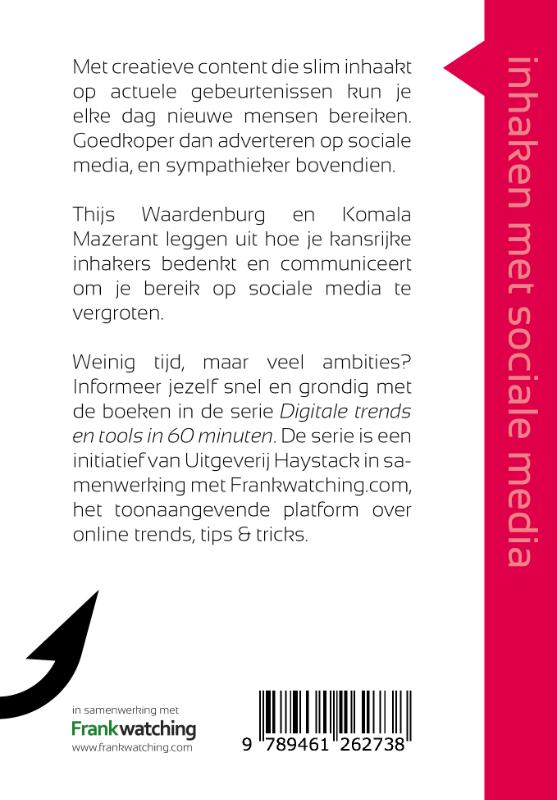 Achterkant van Inhaken met sociale media