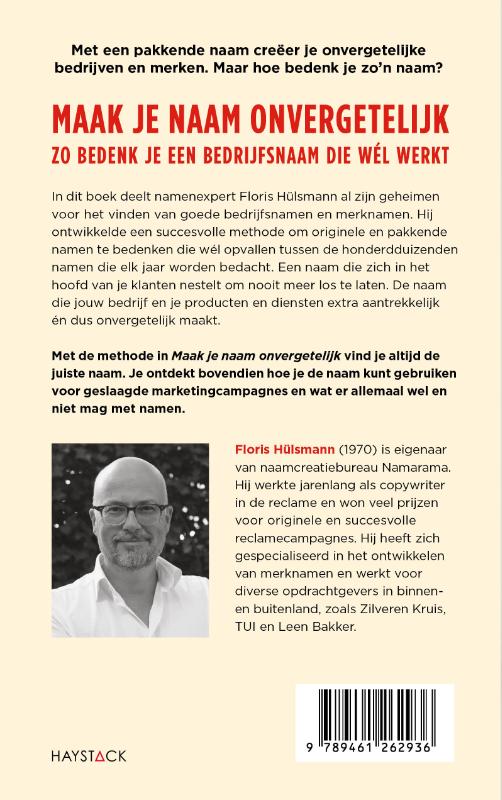 Achterkant van Maak je naam onvergetelijk