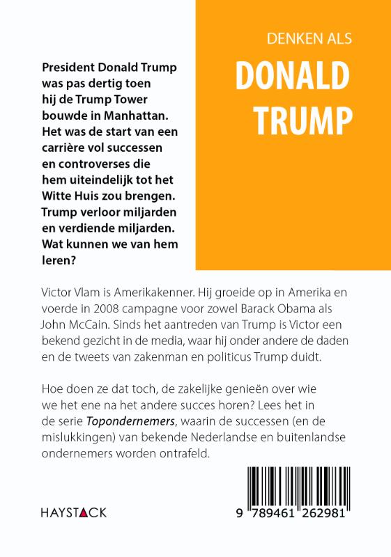 Achterkant van Denken als Donald Trump