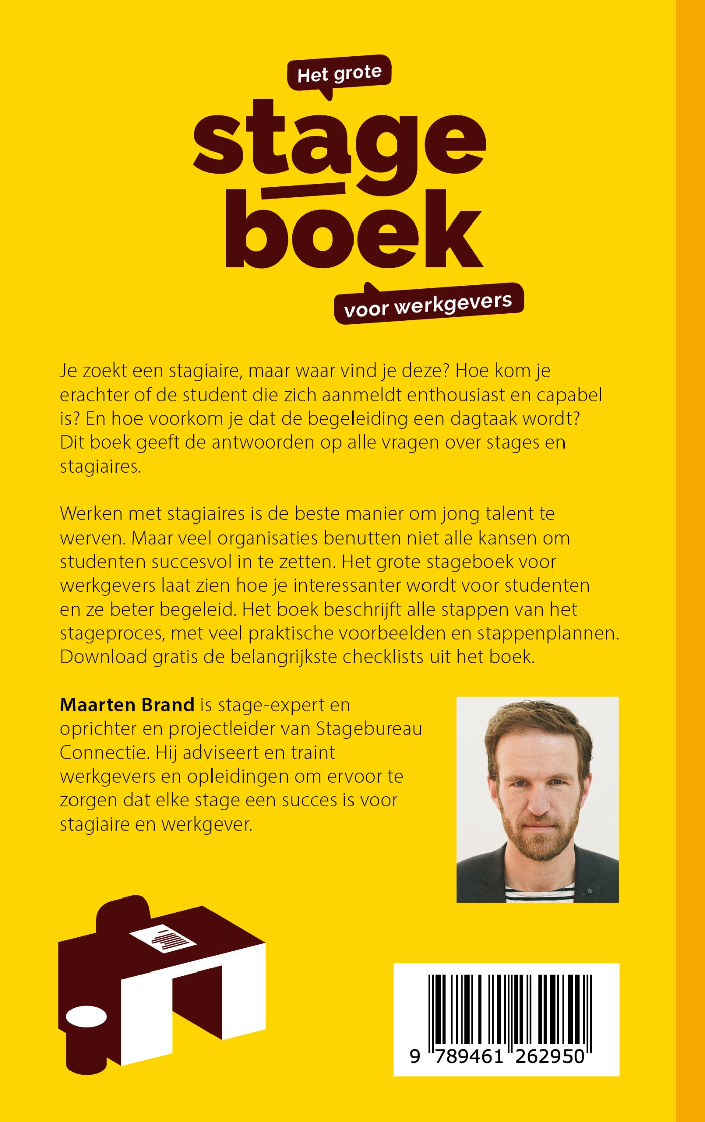 Achterkant van Het grote stageboek voor werkgevers