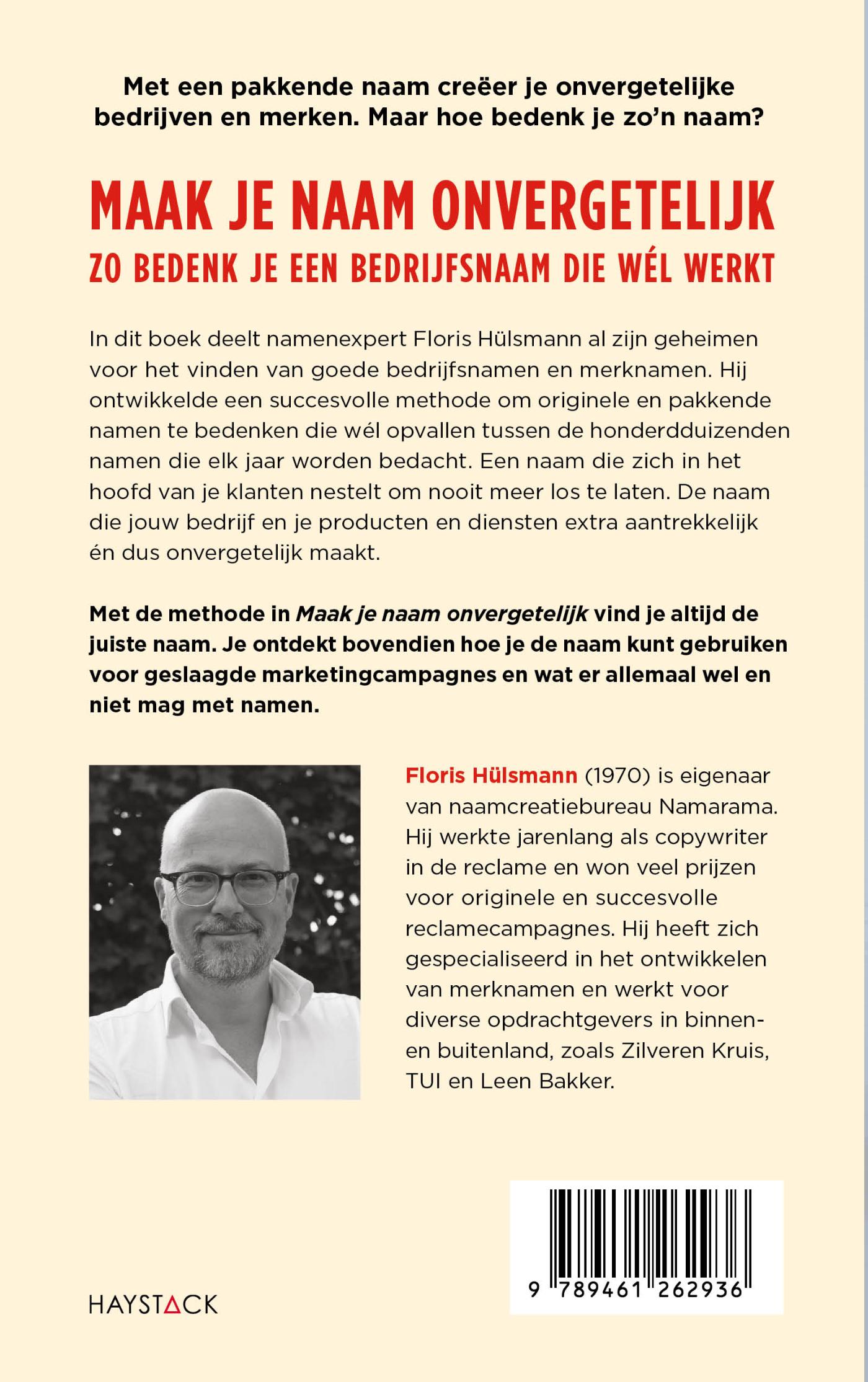 Achterkant van Maak je naam onvergetelijk