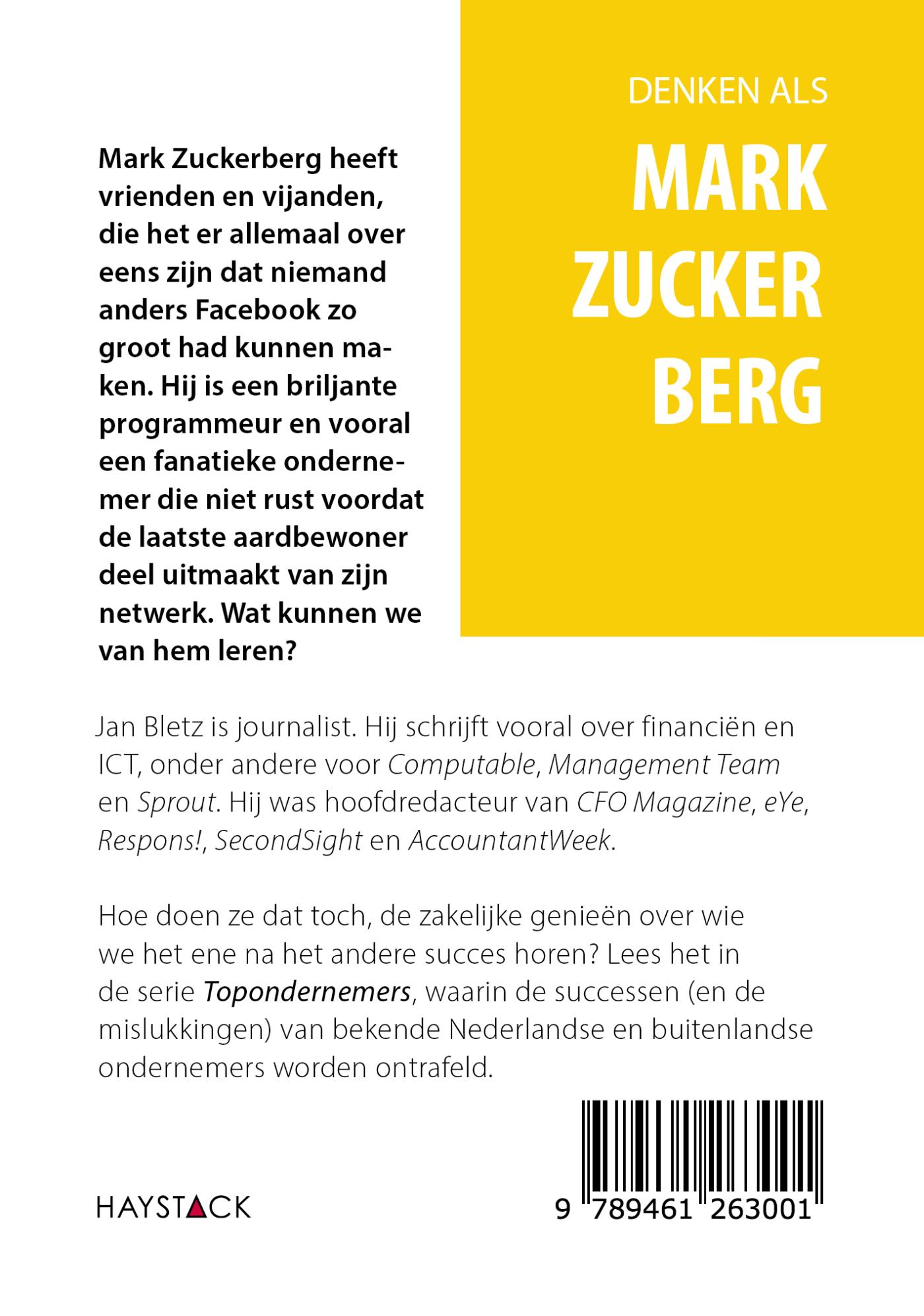 Achterkant van Denken als Mark Zuckerberg