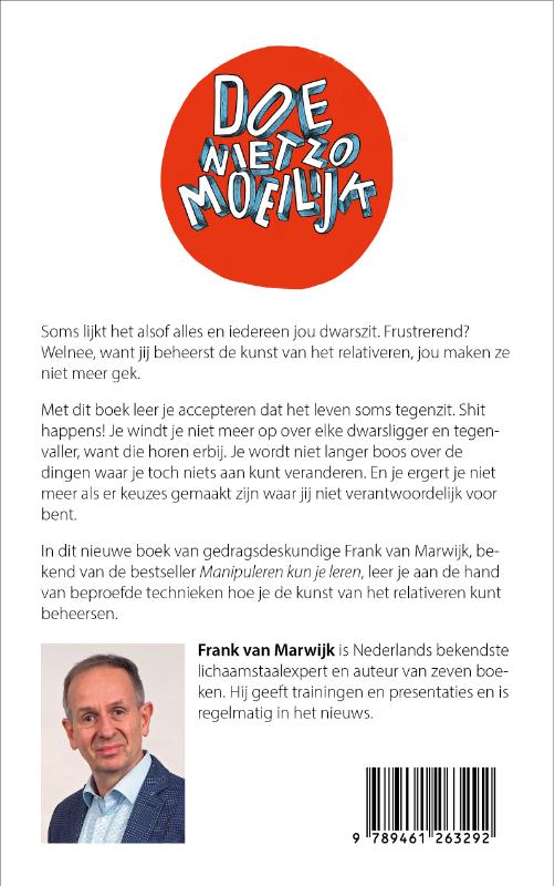 Achterkant van Doe niet zo moeilijk