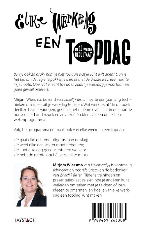 Achterkant van Elke werkdag een topdag