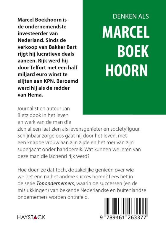 Achterkant van Denken als Marcel Boekhoorn