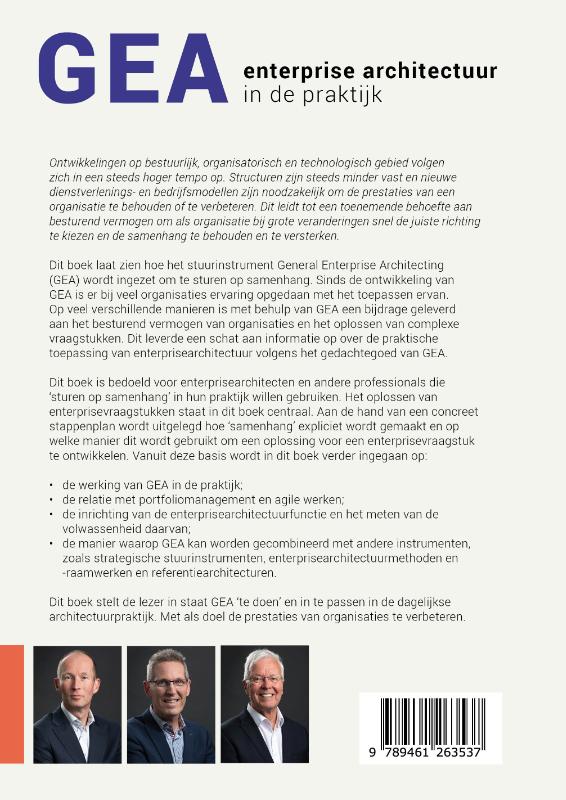 Achterkant van GEA enterprisearchitectuur in de praktijk