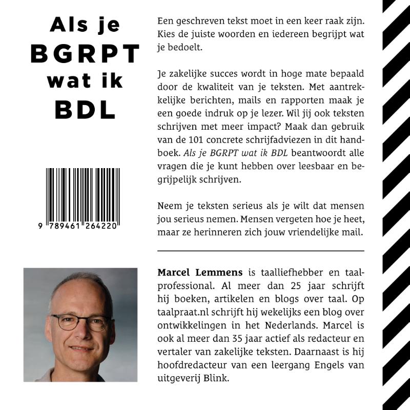 Achterkant van Als je begrijpt wat ik bedoel
