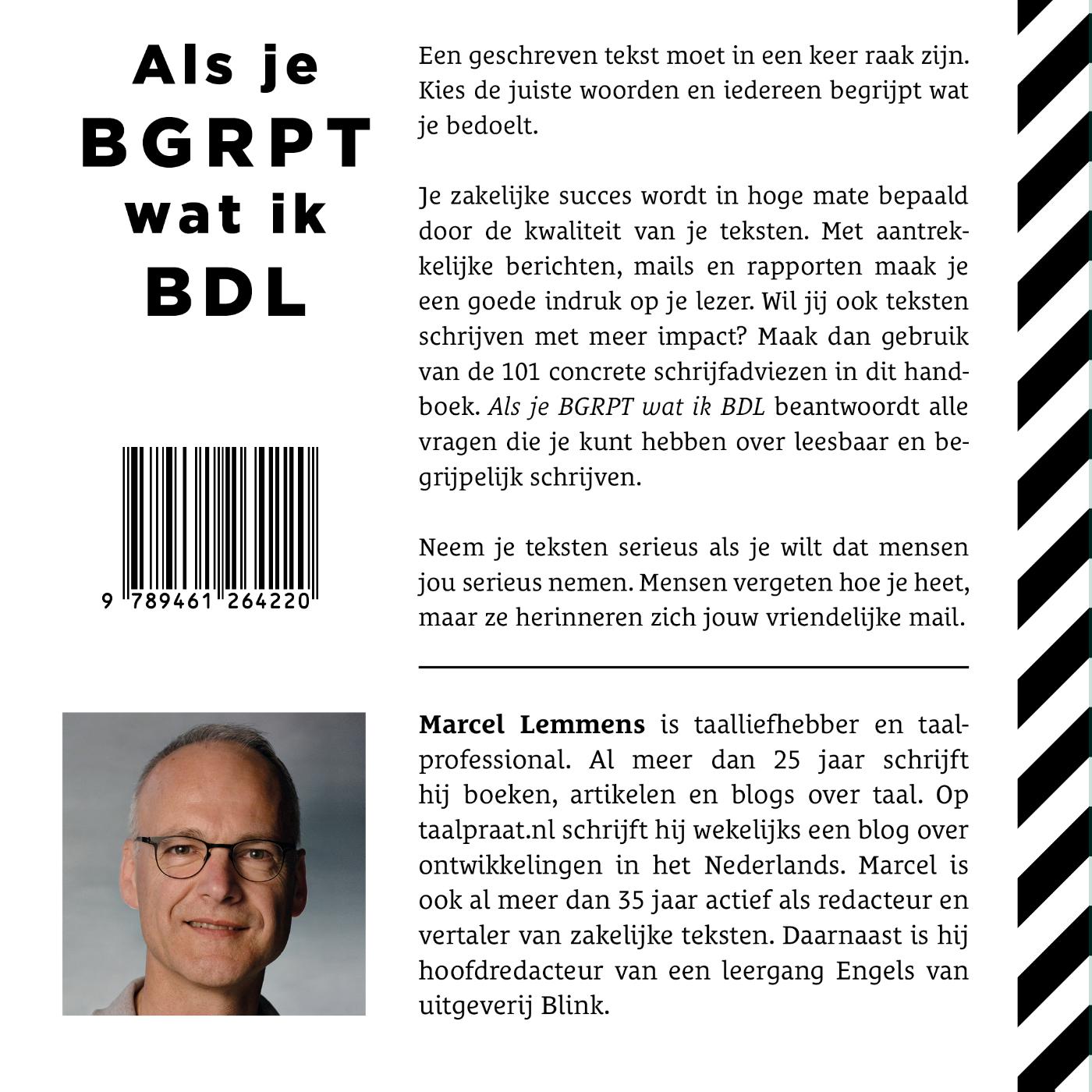 Achterkant van Als je begrijpt wat ik bedoel