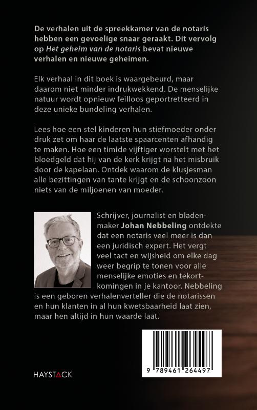 Achterkant van Nieuwe geheimen van de notaris
