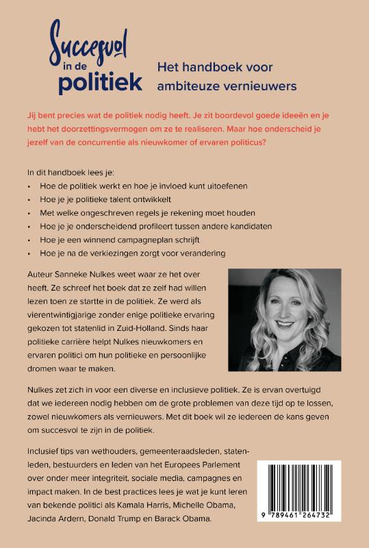 Achterkant van Succesvol in de politiek