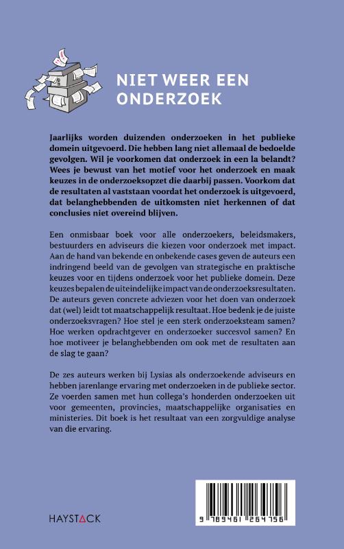 Achterkant van Niet weer een onderzoek