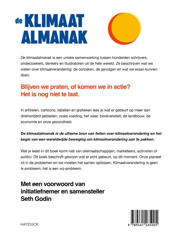 Achterkant van De klimaatalmanak