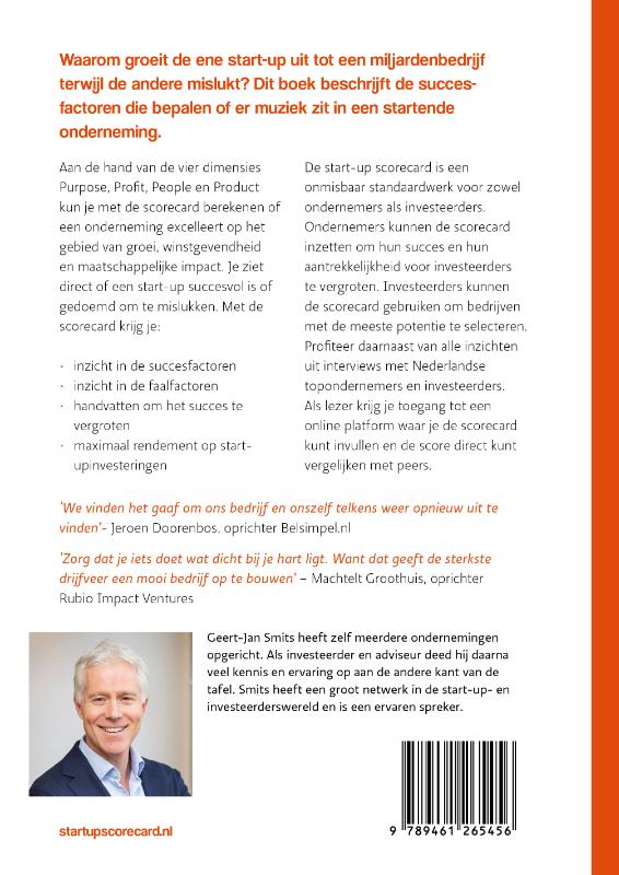 Achterkant van De start-up scorecard