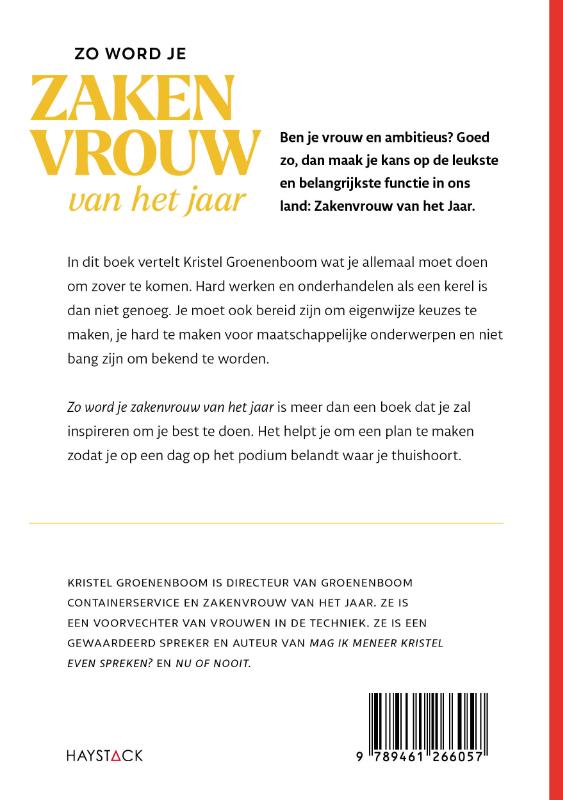 Achterkant van Zo word je zakenvrouw van het jaar