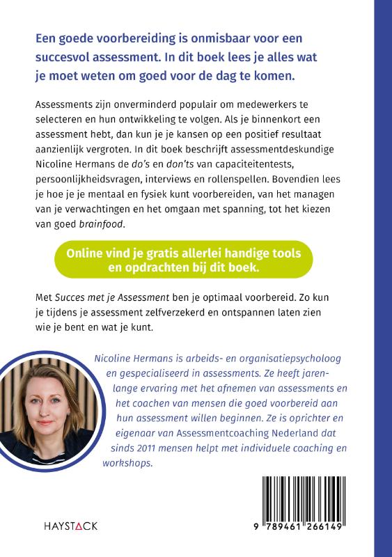 Achterkant van Succes met je assessment
