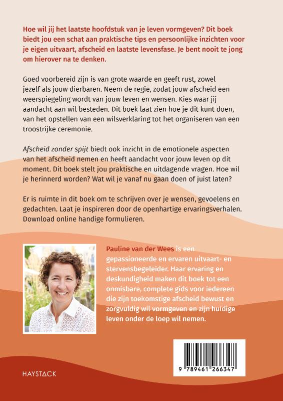 Achterkant van Afscheid zonder spijt