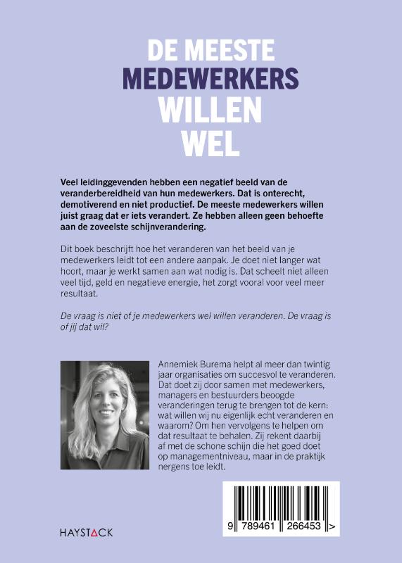 Achterkant van De meeste medewerkers willen wel