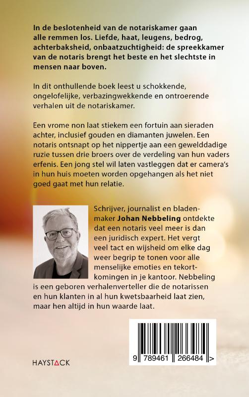 Achterkant van De laatste geheimen van de notaris