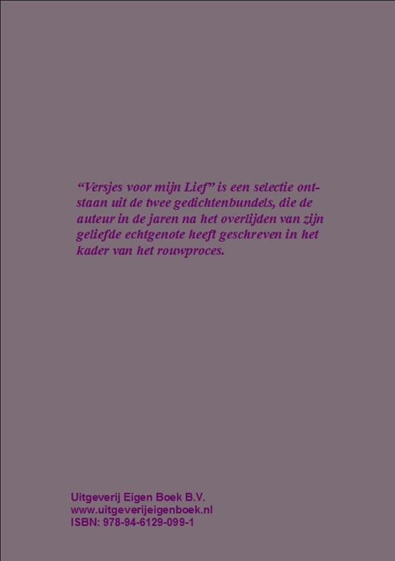 Achterkant van Versjes voor mijn lief