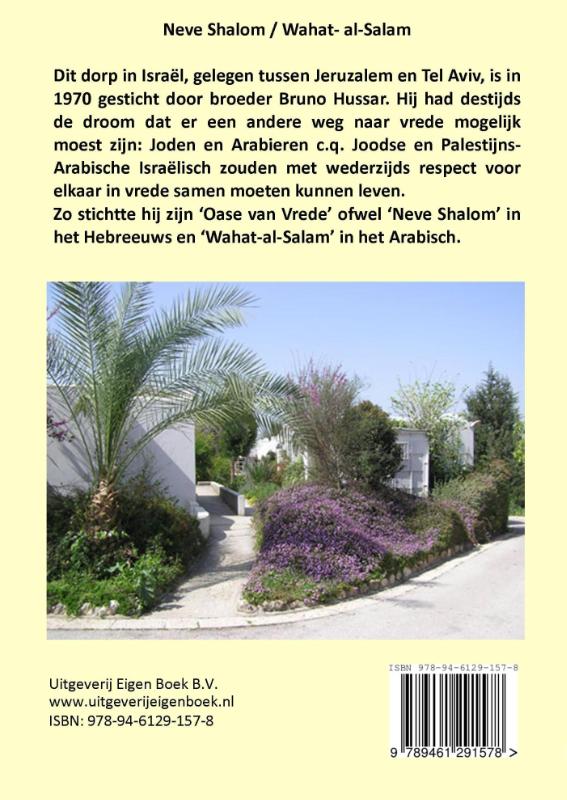 Achterkant van Oase van vrede