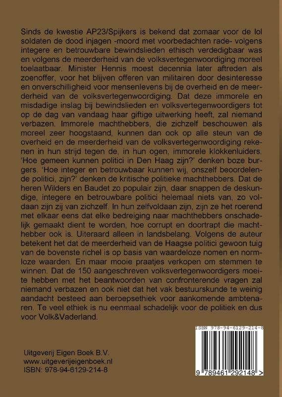 Achterkant van Moraal in de politiek