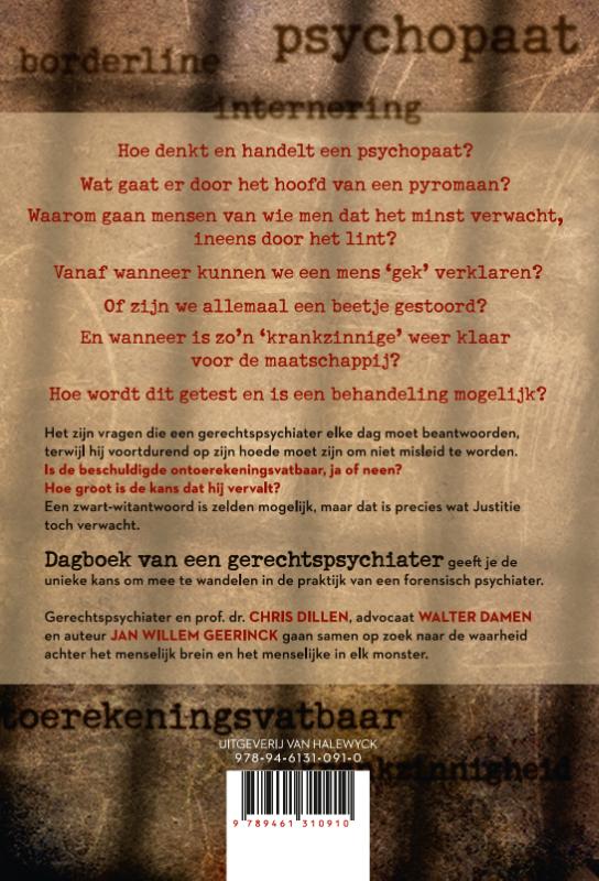 Achterkant van Dagboek van een gerechtspsychiater