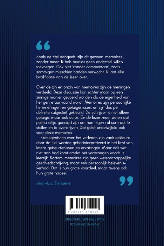 Achterkant van Memoires