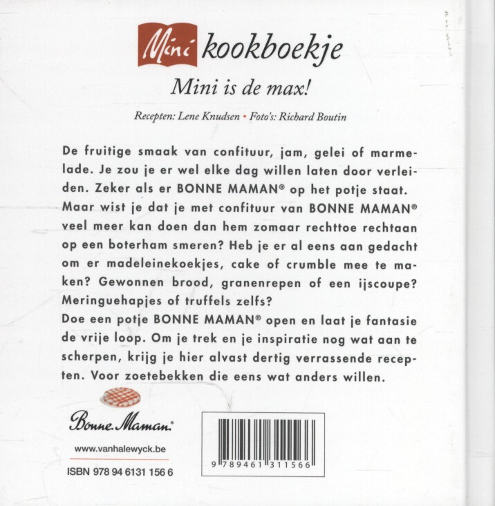 Achterkant van Bonne Maman